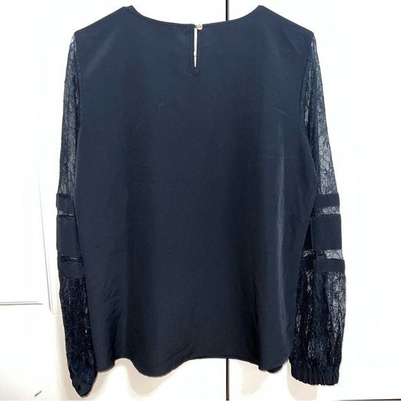 Calvin Klein Black Long Sleeve Lace Blouse Size Medium - Picture 8 of 11
